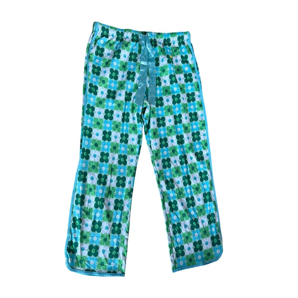 Masters Ladies Magnolia Lane Blue and Green Flower Pajama‎ Lounge Pants